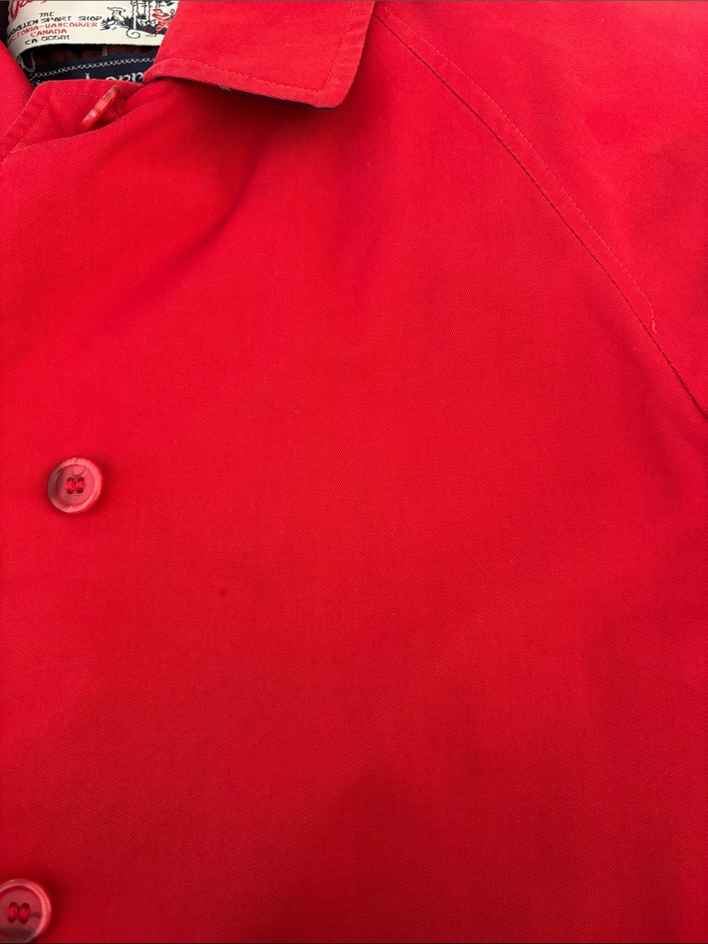 Vintage Burberrys Red Raincoat Made in England Plaid Lined Jacket - Picture 8 of 13